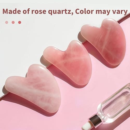 huefull Gua Sha Facial Tools for Face and Body –Spa Gifts for Women, Natural Rose Quartz Guasha Tool for Face, Relieving Tension,Self Care Gift for Women & Men thumbnail 9