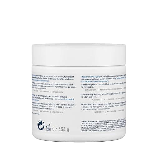 CeraVe - Baume Hydratant Corps et Visage - Peau Sèche, Très Sèche et Atopique - 48H d'Hydratation - Acide Hyaluronique + 3 Céramides - Texture Riche, Non Collante - Sans Parfum, Non Comédogène - 454 g thumbnail 9