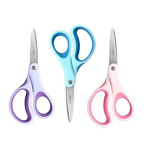 LIVINGO Kids Scissors for Ages 8-11 - 3 Pack 6” Pointed Tip Stainless Steel School Scissors for Children Teacher Classroom Crafting - Image 1