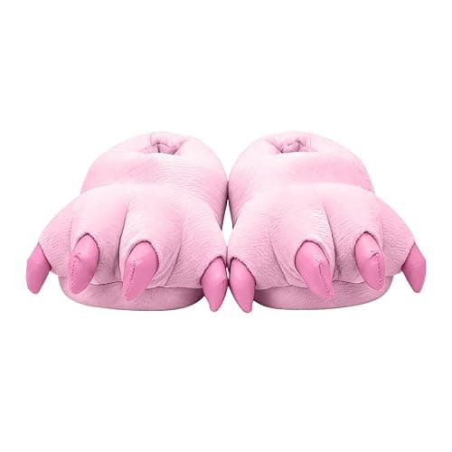 Kids Furry Paws Slippers Boys Girls Cute Funny Slipper Shoes 7-12Y | Plush Furry Monster Cat Paw Slipper Flannel Animal Claw Winter Boots Props Halloween Christmas Birthday Holiday Party Costume thumbnail 6