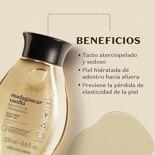 O Boticário Nativa SPA Vanille de Madagaskar, parfümiertes Körperöl, Lotion für den Körper, spendet Feuchtigkeit und pflegt vegane Haut, 200 ml thumbnail 2