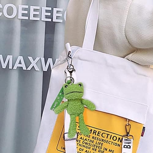 Zitokin Cute Frog Keychain for Backpacks, 8" Inch Frog Plush Keychain Purse Charms for Girls Women thumbnail 2