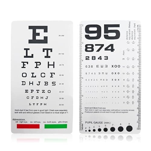 Pocket Eye Chart Dual Sided Snellen & Rosenbaum Vision Tester for Home, Office, School Use(2 Pack) - Image 1