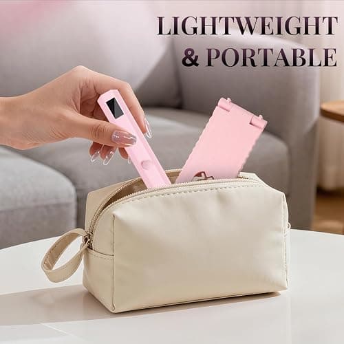 krofaue Mini Handheld UV Light for Gel Nails with Stand, Portable Rechargeable Nail Lamp with 2 Timers, Flash Cure for Rhinestone Glue Decoration at Home DIY, Travel thumbnail 8