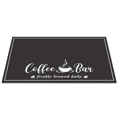 CooRug Absorbent Coffee Mat, Fashion Dish Drying Mat for Kitchen Counter Coffee Bar Accessories Espresso Machine Dish Rack 12" x 20" Black thumbnail 9