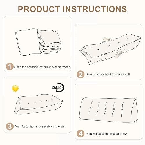 Shuyeon Wedge Pillow Headboard Twin/Twin XL Triangular Bed Wedge Pillow for Headboard, Headboard Pillow Reading Pillow for Daybeds and Bunk Beds with Removable Velvet Cover thumbnail 8