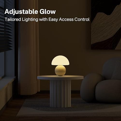 Dawnwake Mushroom Lamp Table Lamp for Bedroom,Desk Bedside Small Lamps for Living Room Night Stands,Mushroom Decor Cute Mini Modern Mid Century Lamps,Unique Aesthetic Home Living Room Decor (Cream) thumbnail 5