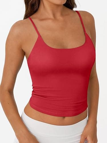 Trendy Queen Womens Spaghetti Strap Tank Top Summer Double Lined Workout Camisole Going Out Cute Tops Y2k Teen Girl Basic thumbnail 3