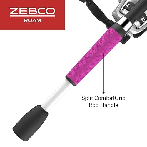 Zebco Roam Spinning Reel and Fishing Rod Combo, 6-Foot Fiberglass Fishing Pole, Split ComfortGrip Handle, Soft-Touch Handle Knob, Size 20 Reel, Changeable Right- or Left-Hand Retrieve thumbnail 6