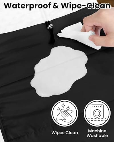 TinyPalsa Winter Baby Carseat Cover, Warm Cozy Infant Car Seat Covers with Plush Lining for Cold Weather, Waterproof Carseat Canopy with Adjustable Collar, Universal Fit for Boys & Girls (Black) thumbnail 7