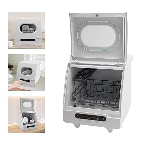 Portable Countertop Dishwasher, Mini Dishwasher, Full Panel Control Dish Washing Machine Portable Compact Dish Washing 5 Wash Programs of 2-6 Sets Dishes with 360° Spray Arms for Small-Sized Houses thumbnail 4