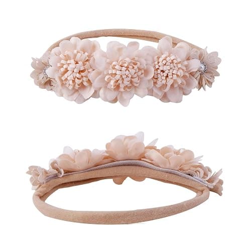 BFNAAgirl Baby Girl Headbands Nylon Flower Elastic Hairbands 6pcs Hair Accessories Gift for Newborn Infant Toddlers - 6pcs/set-5 thumbnail 4