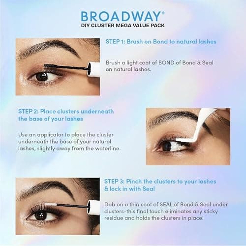 Broadway Lash Clusters, 9-16mm 120pcs Assorted False Eyelashes, Customizable DIY Individual Lash Extensions for Beginners, Lightweight & Comfortable Wide Band, Great for Everyday Glam & Volume thumbnail 8
