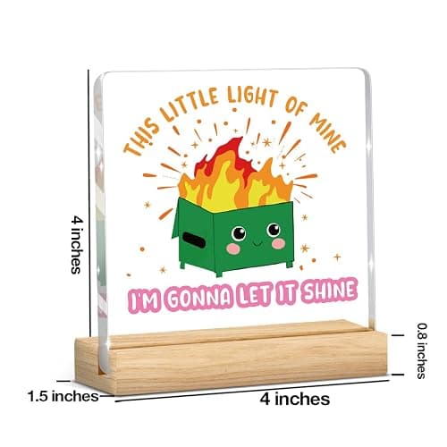 Dumpster Fire Desk Decor & Accessories - Funny Office Decor, Acrylic Plaque for Home/Office Tabletop Shelf, Humor Office Gifts for Coworkers Women Men Boss Friend (Boss Day Work Appreciation) thumbnail 3