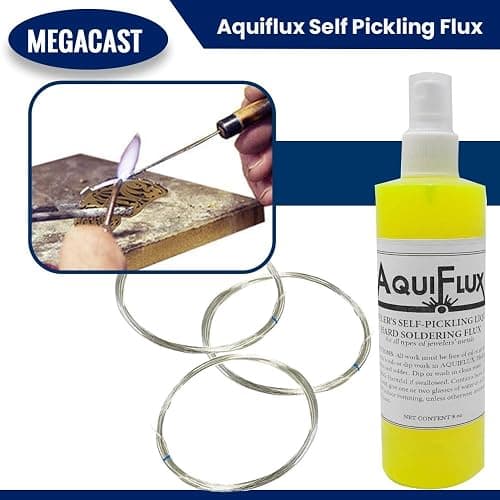 Aquiflux Self Pickling Flux for Precious Metals Gold Silver Jewelry and Hard Soldering 8 Oz Megacast (275 ml) thumbnail 5