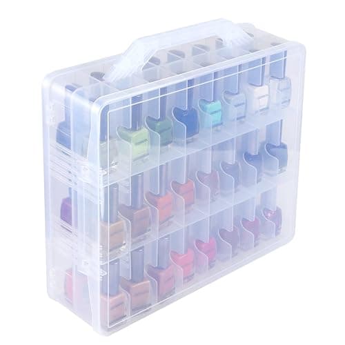Kissbuty Universal Nail Polish Holder Organizer for 48 Bottles Adjustable Dividers Space Saver - Image 1