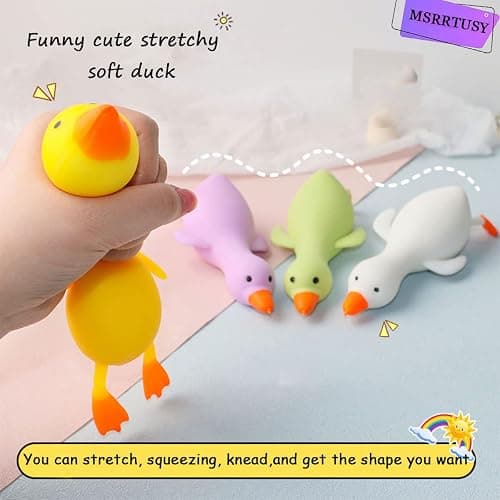 MSRRTUSY 3Pcs Stretchy Duck Squeeze Toys,Squishy Stress Relief Toys for Adults and Kids,Squishy Fidget Toys,Party Favors for Kids,Birthday Gifts,Christmas,Easter Egg,Classroom Prizes thumbnail 3