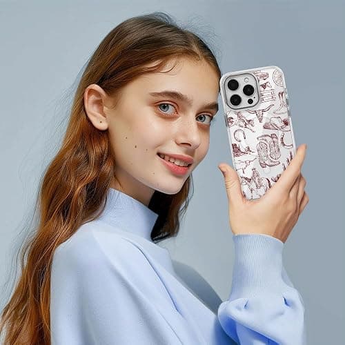Case for iPhone 16 Pro Max Clear,Compatible with MagSafe,Anti-Scratch Magnetic Case,Collage Country Cowboy thumbnail 7