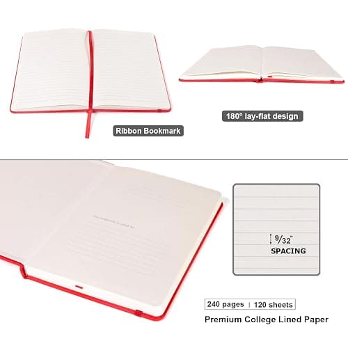 Comix 8 Pack Lined Journal Notebooks for Work, 240 Pages, 5.5"x8.3", Hardcover, A5 Medium College Ruled, Journaling Notebooks for Notes-taking, Fits for Office School Home thumbnail 5