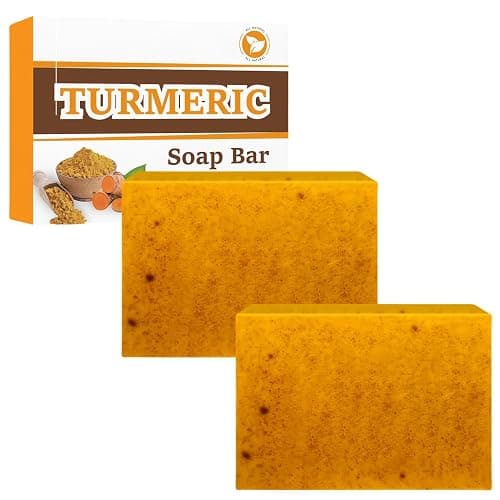 2 PCS Turmeric & Kojic Acid Soap Bar for Body & Face - Brightens Skin, Fades Dark Spots & Acne, Boosts Collagen & Vitamin C for Even Tone & Smooth Glow - Image 1