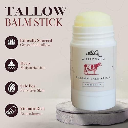 New Zealand Grass Fed Ethically-Sourced Beef Tallow for Skin– Stick with Vitamin E, Raw Honey, Olive Oil – Premium Ingredients & Cruelty-Free Tallow Face Moisturizer, Longevity & Firming (1.06 oz) thumbnail 2