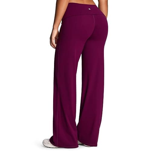 Aoxjox Women's Workout Fold Over Waist Straight Leg Bottoms Lumastretch™ Gym Yoga Pants 31"/33"/35" - Image 1