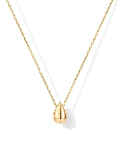 PAVOI 14K Gold Plated Dainty Pear Pendant Necklace for Women | Tear Pendant Necklaces - Image 1