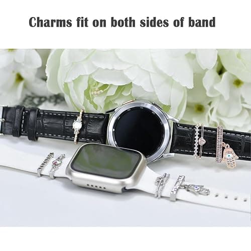 SUNOREEK Watch Band Charms, Decorative Rings Loops Charms Compatible with Apple Silicone Watch Bands for Women 49mm 45mm 44mm 42mm 41mm 40mm 38mm , Metal Jewelry Watch Band Accessories Charms for iwatch band Series se 9 8 7 6 5 4 3 2 1 Samsung Galaxy watch 5/Pro/4 fitbit thumbnail 2