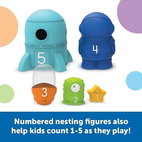 Learning Resources Nesting Space Surprise, Preschool Learning Activities, Fine Motor Skills, Montessori Preschool Toys, Space Toys, Ages 18 Months+, 9 Pieces thumbnail 3