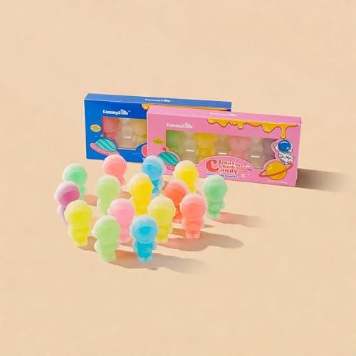 Gummy Glow Astronaut Wax Candy, 8 Flavor Retro Wax Bottles (4 Boxes, 4 Flavors Each) Nostalgic Treat thumbnail 5