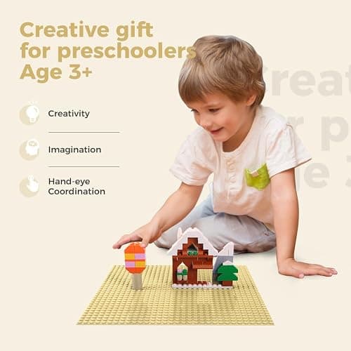 Etarnfly Classic Baseplates Building Plates-10" x 10" Building Boards,100% Compatible with All Major Brands and Activity Table, Creative Platforms Mats for Toy Bricks (Sand, 8 Pack) thumbnail 4
