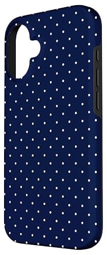 Boho Tiny Polka Dot Rockabilly Cute Navy Blue Polkadot Case for iPhone 16 thumbnail 2