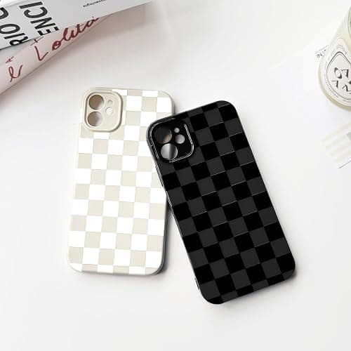 NITITOP Compatible for iPhone 11 Case Cute Checkered - White | Aesthetic Checkerboard Design, for Girls Women Men, Girly, Soft TPU, Full Camera Lens, Protective, Shockproof Phone Cover thumbnail 4
