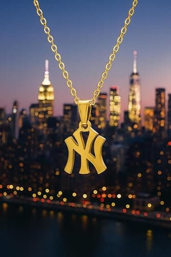 Uplift Us Marketplace 18K Gold Plated - Silver New York Necklace Stainless Steel Pendant Necklace Link Chain NY Pendant High Polished Finish Gift Idea thumbnail 6