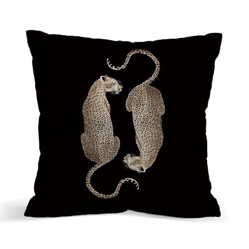 NaZaUK Funky Cheetah Print Throw Pillow Cover, Leopard Pillow Covers 18x18, Girls Stockholm Room Decor Aesthetic, Trendy Y2K Leopard Room Decor for Bedroom Dorm Trendy Home - Image 1