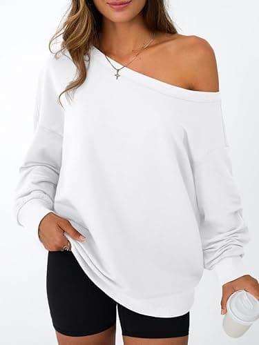 AUTOMET Women Off the Shoulder Sweatshirt Oversized Tops Fall Outfits 2025 Y2k Clothes Fashion Clothing Trendy Top thumbnail 5