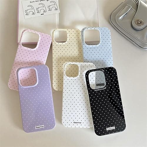 inewateri Compatible with iPhone 15 Pro Max Case with Cute Fashion Polka Dot Aesthetics Design Simple Cases for Soft TPU Slim Protection Cover-Lemon-Yellow - Yellow - iPhone 15 Pro Max thumbnail 7