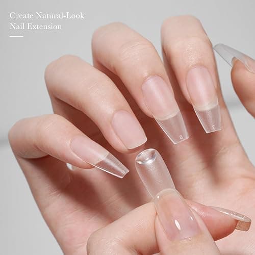 GAOY 2 Pcs Gel Nail Glue, 2 in 1 Glue and Base Coat, 16ml Long Lasting UV Light Cure for Acrylic Tips, Nail Lamp Needed thumbnail 5