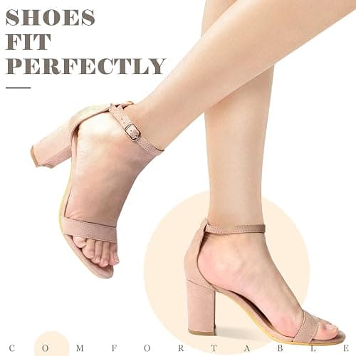 Ankis Heels for Women Open Toe Ankle Strap Chunky Heel Sandals 2.75 Inch thumbnail 5
