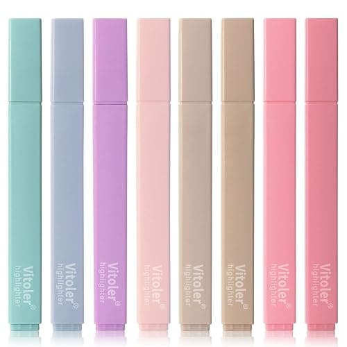 Vitoler Bible Highlighters,8 Colors Cute Highlighters with Chisel Tip for Bible Accessories School Office Supplies - Image 1