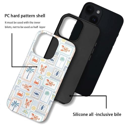 Case for iPhone 15,Fits Frosted Case Design for Girl Women,Coastal Fish Summer Cute Stamp thumbnail 3