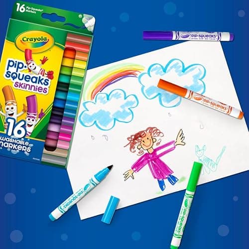 Crayola Pip Squeaks Skinnies Washable Marker Set (16ct), Mini Markers for Toddlers, Thin Coloring Markers for Kids, Toddler Arts & Craft Supplies thumbnail 6