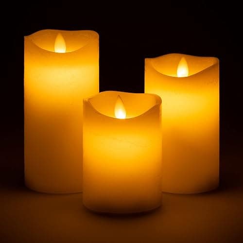 CHRISTOW Flameless LED Candles, Real Wax, Set of 3, Cream | Set of 3 LED Candles, Real Wax Construction, Realistic Flickering Flame, Battery Powered, Safe Flameless Design thumbnail 3