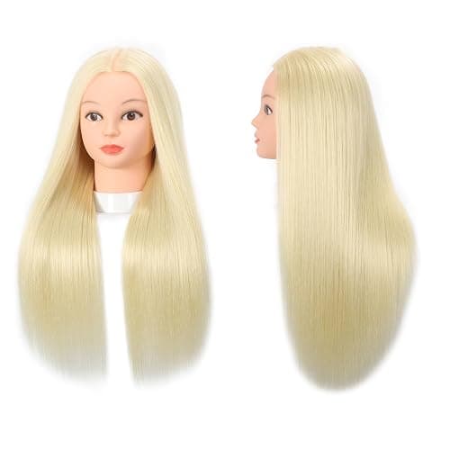 Opini Mannequin Head with Real Human Hair 80% 26 Inch Hair Mannequins to Practice on Doll Heads for Hair Styling with Clamp and Tools Cosmetology Mannequin Head（ #613 Blond） thumbnail 5