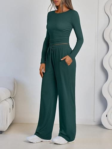 LILLUSORY 2 Piece Lounge Sets for Women Fall Outfits 2025 Two Piece Travel Sweatsuits Business Casual Fashion Clothes thumbnail 3