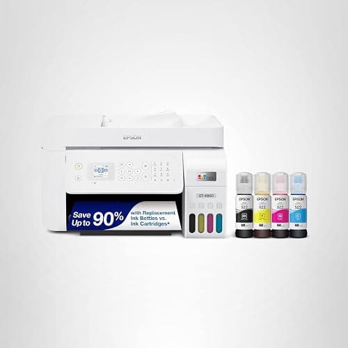 Epson EcoTank ET-4800 Wireless All-in-One Cartridge-Free Supertank Printer with Scanner, Copier, Fax, ADF and Ethernet – Ideal-for Your Home Office, White thumbnail 8