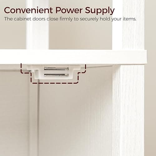 MAHANCRIS Farmhouse Nightstand with Charging Station, Barn Door End Table with USB Ports and Storage Cabinet, Bedside Table for Bedroom, Small Space, White and Rustic Brown ETRW96E01 thumbnail 9