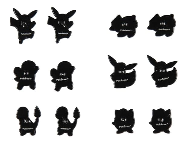 Pokemon Earrings Fashion Jewelry Enamel Character Stud Earrings Set 6 Pack thumbnail 2