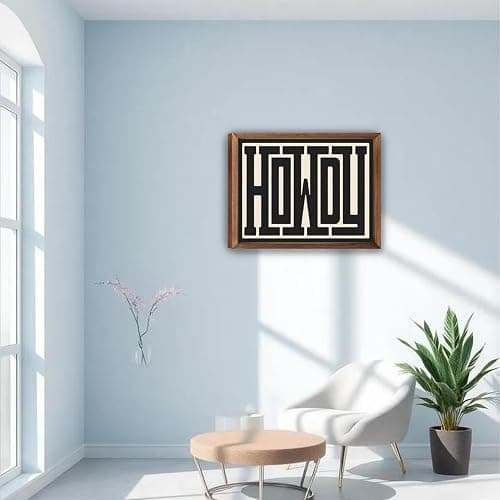 Framed Howdy Wall Art Gifts Western Modern Wall Decor Southern Home Decor Ranch Wall Decor Howdy Poster Modern Farmhouse Canvas Painting Home Decor for Bathroom Bedroom Living Room 8x10 in Framed thumbnail 7