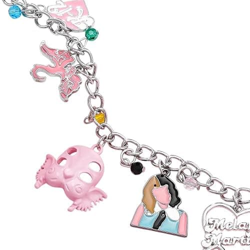 New 2026 Unisex Pink Crying K12 Charm Bracelet Portals Mask Pendant Jewelry Record Fashion Fans Gift Souvenir Accessories Decoration Luxury Trendy Best For Women And Men - Image 1